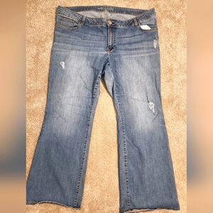 Old Navy Distressed Blue Flare Jeans